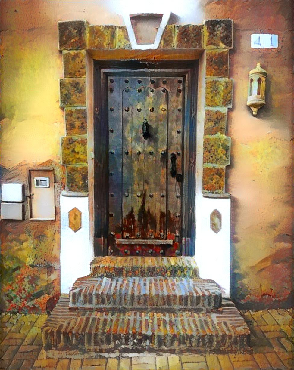 Brown stone doors 