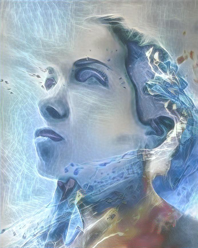 "Blown Away", a digital self portrait.