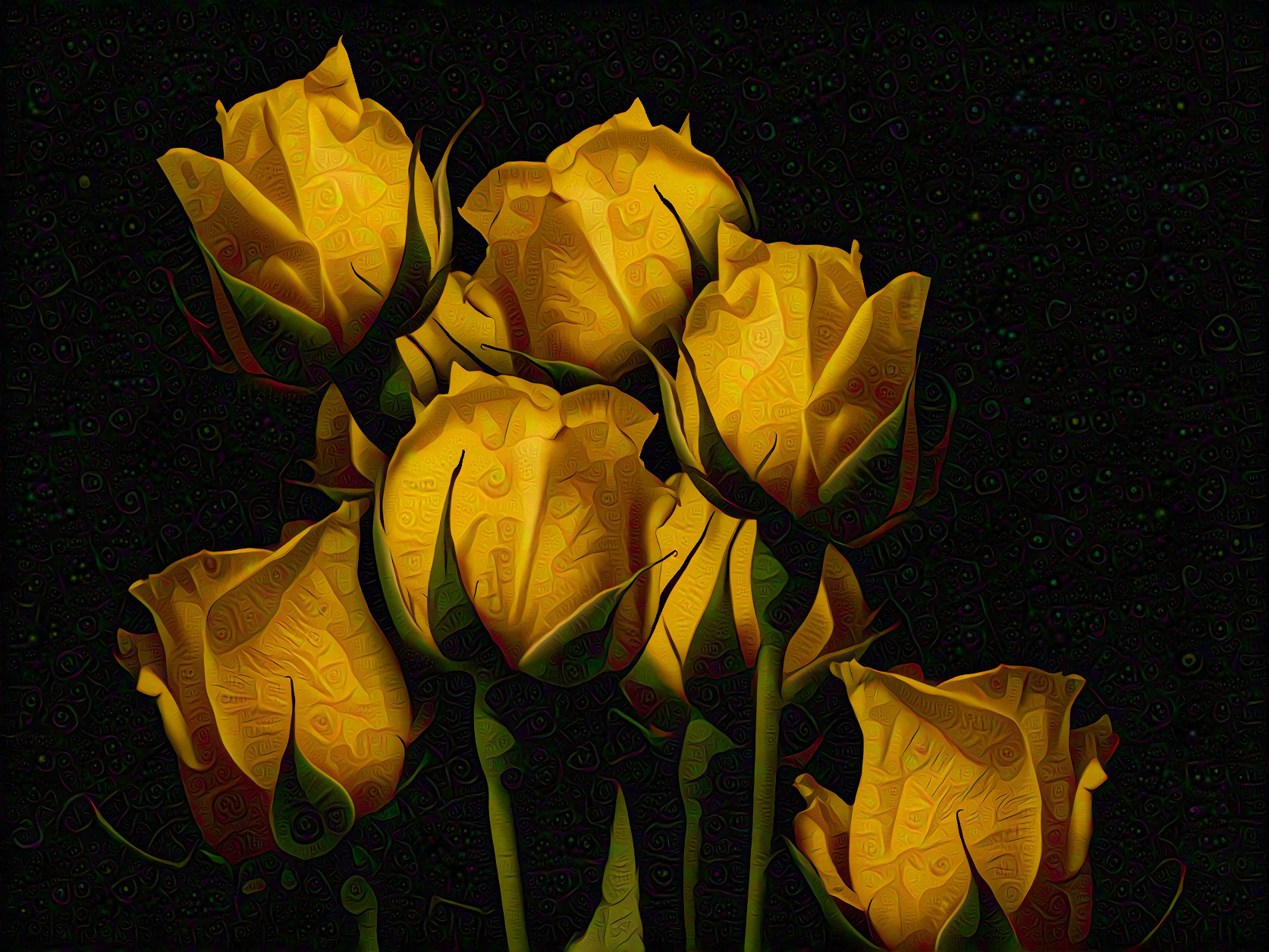 Bouquet of Deep Yellow Roses