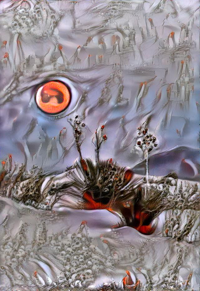 Across the White Bone Desert, with its strange Animal Plants, the Dire Moon watches.