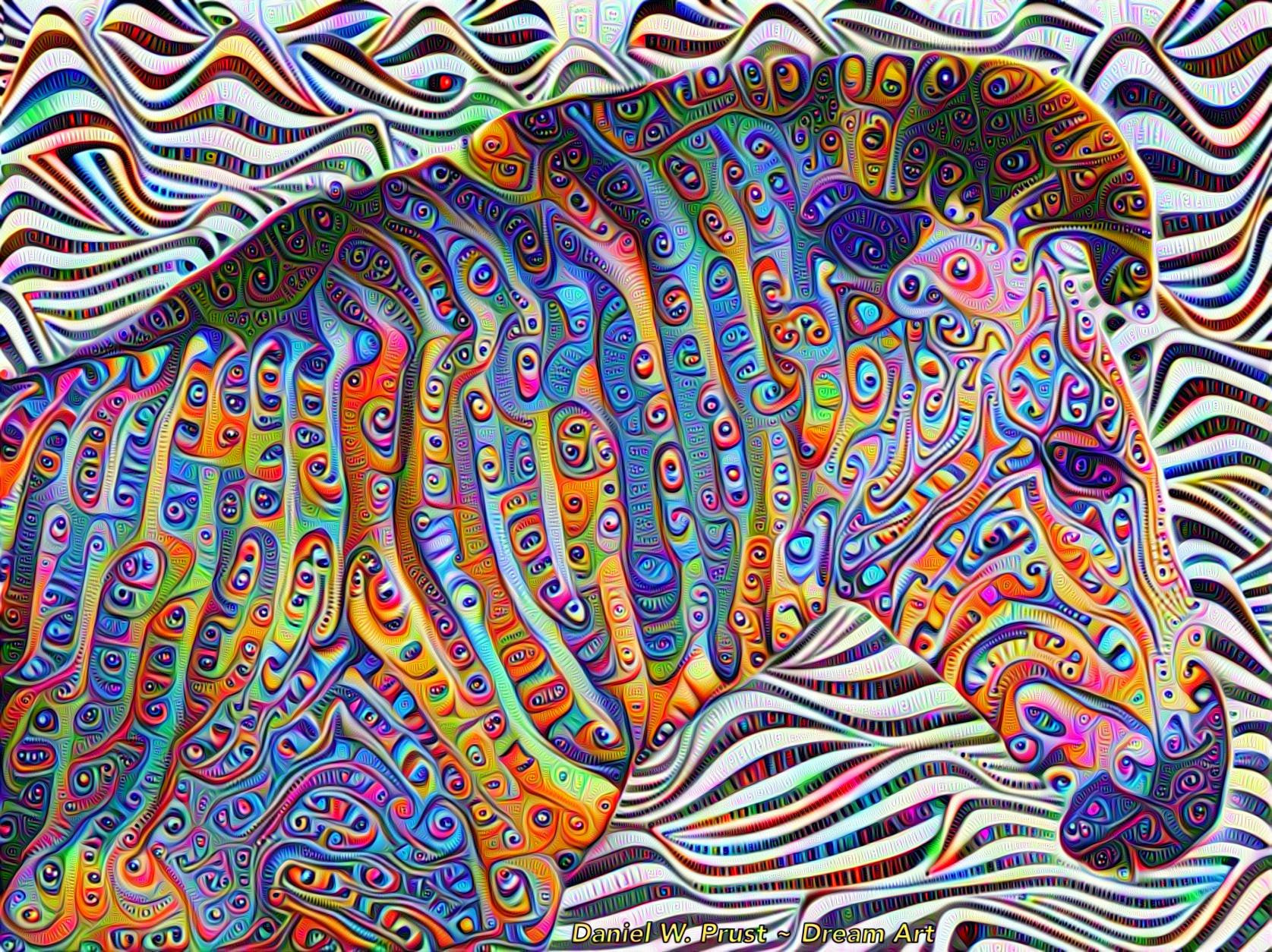 Deep Dream Zebra Art by Daniel W. Prust