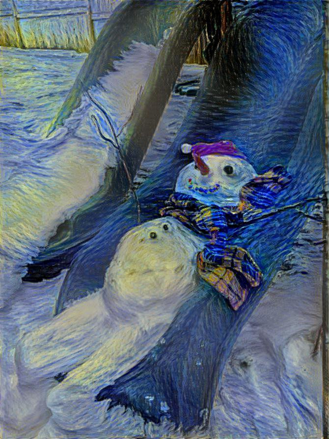 Night-time snowman 