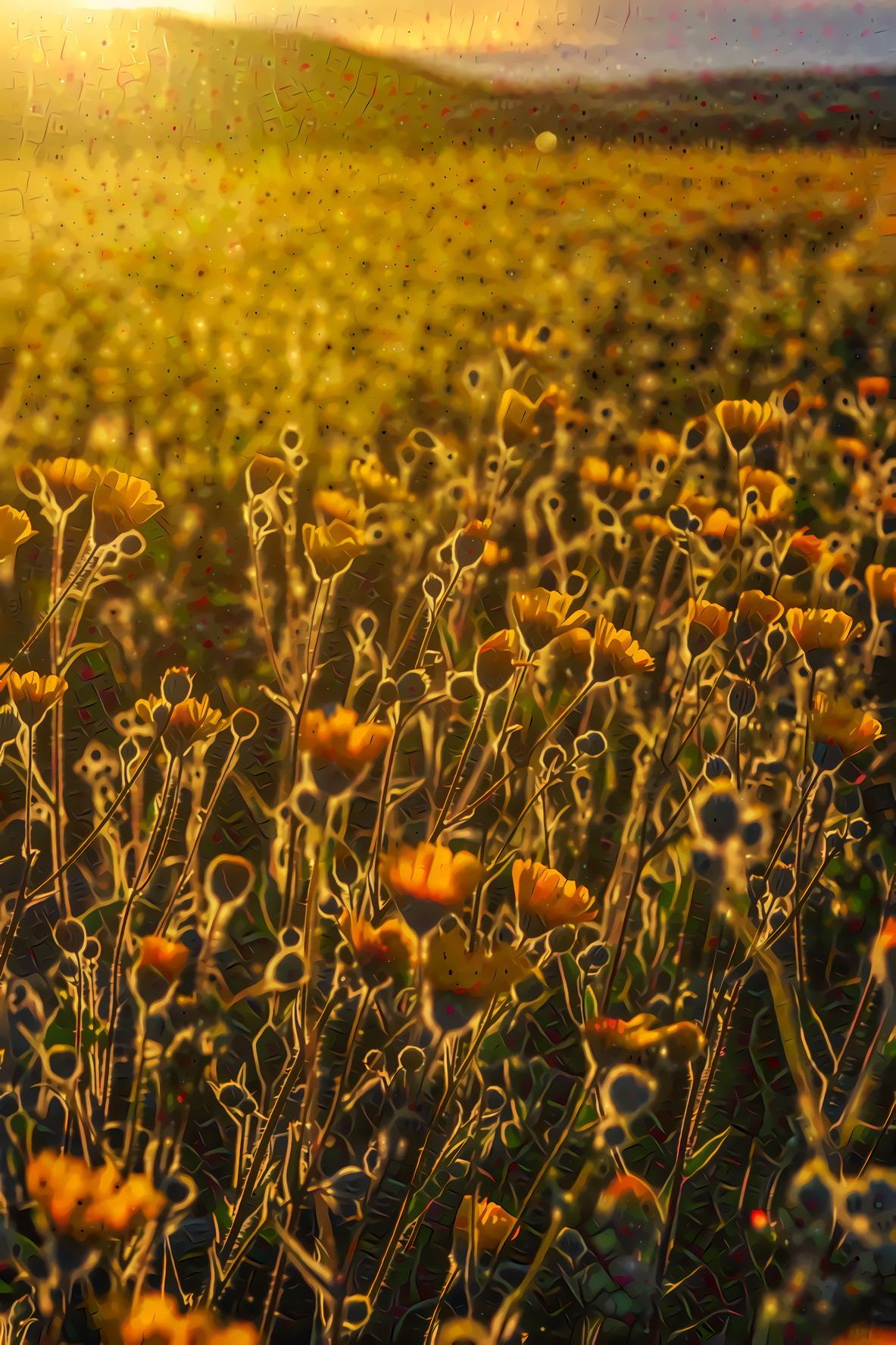 Flowers in Sunset