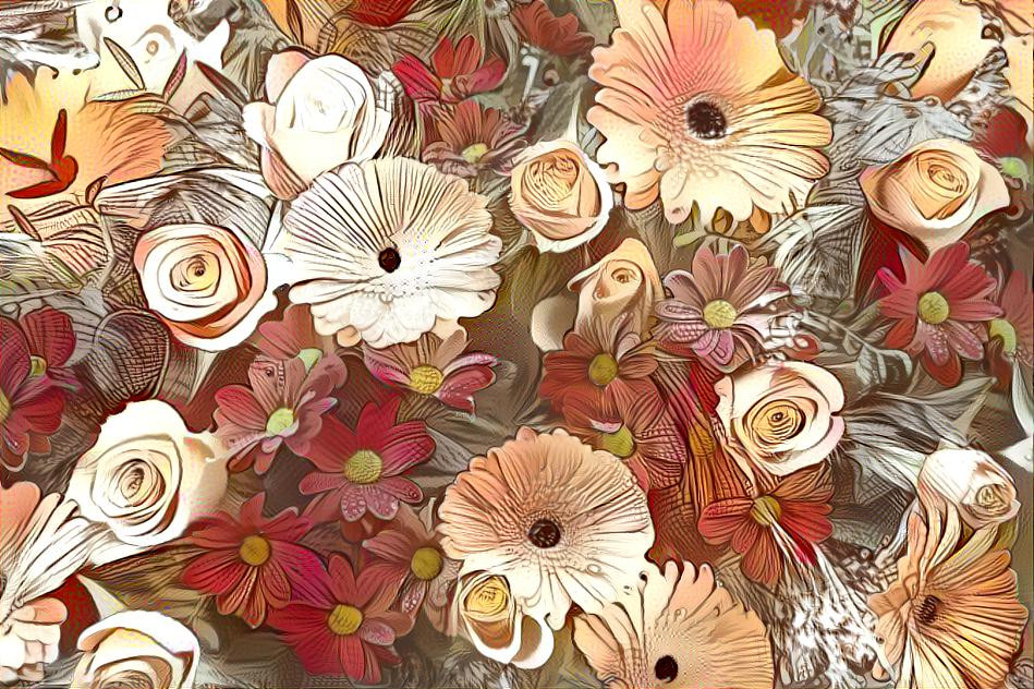 Antiqued flowers