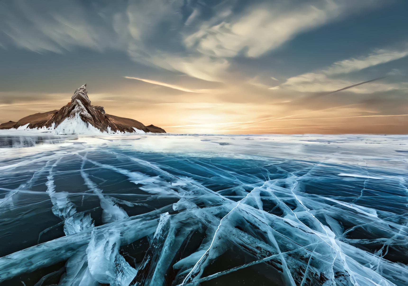 Frozen Lake at Dawn