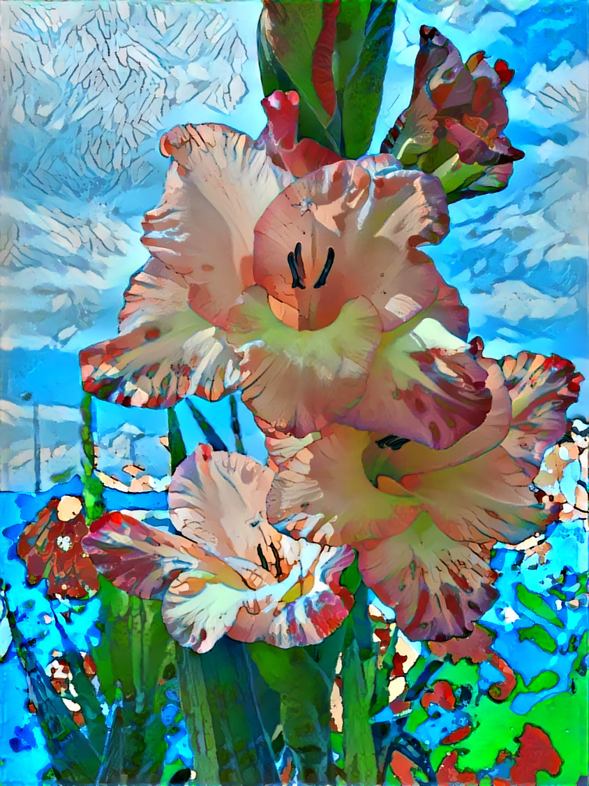 Gladiolus 9 underlaid cloisonné 16 adj 2