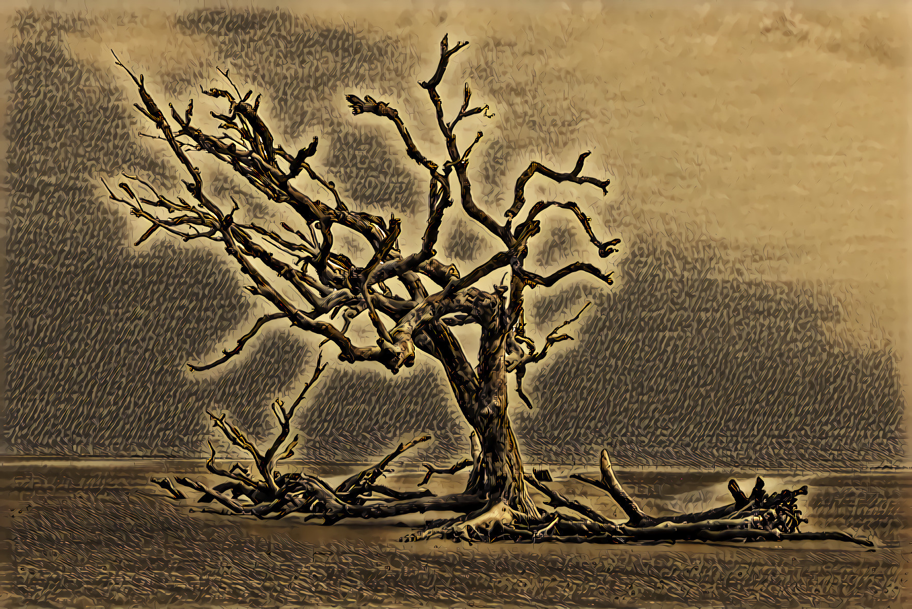 Bare Tree on the Shore