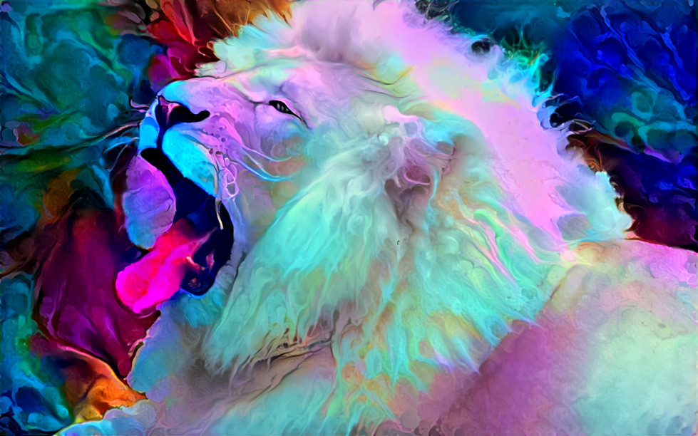 Colorful Sleepy Lion