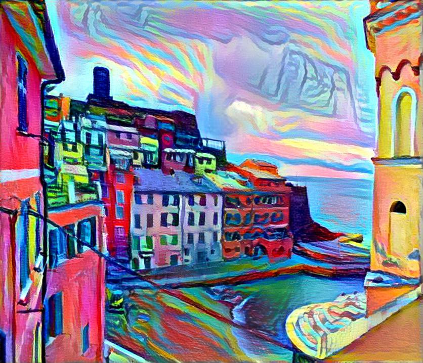 Fauve style on Vernazza (Cinque Terre Italy)