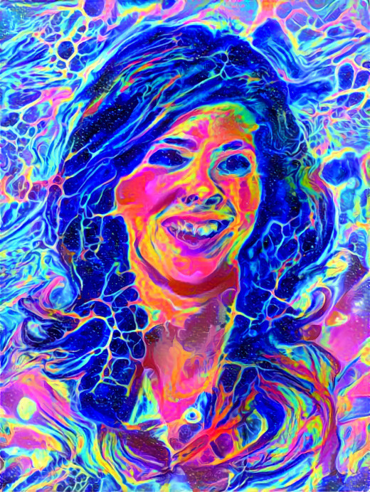 marisa tomei - blue & pink organic swirl