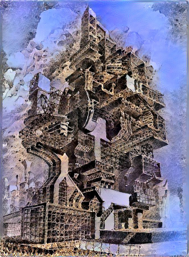 Dessin architecture, fractal structure métallique