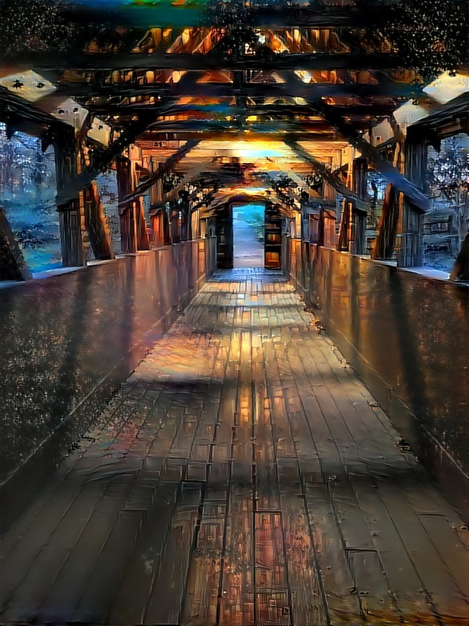 Inside the Covered Bridge from my original photo