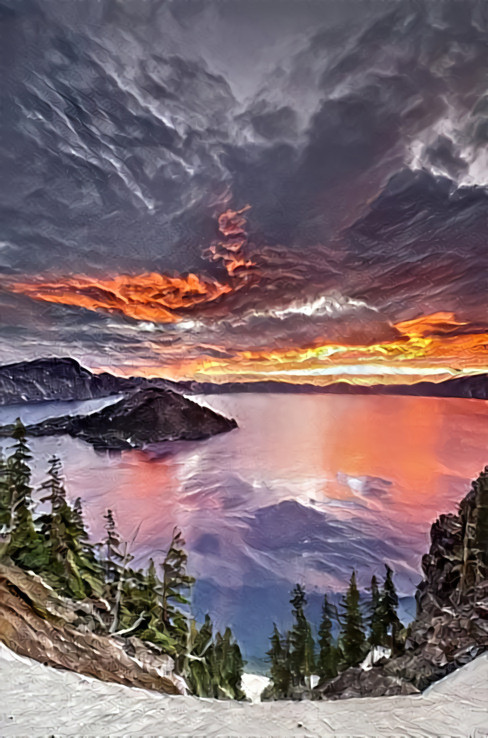 Crater Lake Sunset