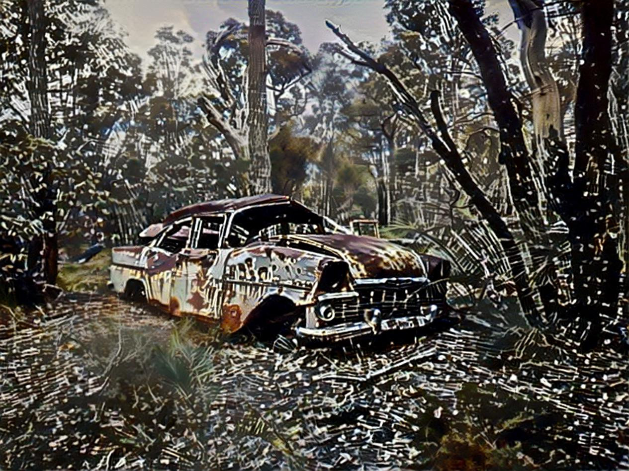 EK Holden in the bush