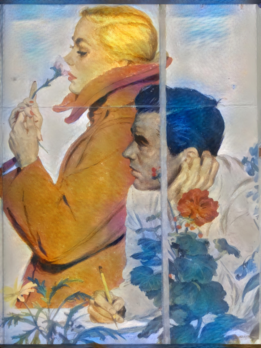 Love Is A Rose ... - ( About: January1948 Magazine Romantic Story Art) (Images: Public Domain: January 1948 Ladies Home Journal art, https://archive.org/ )