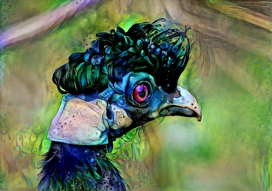 Crested Guinea fowl