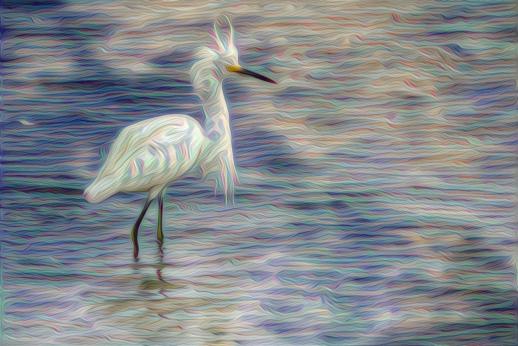 Snowy Egret Wading