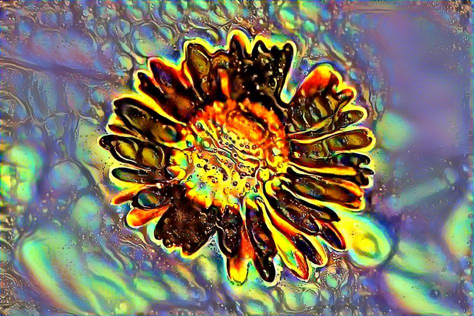 Oil slick flower