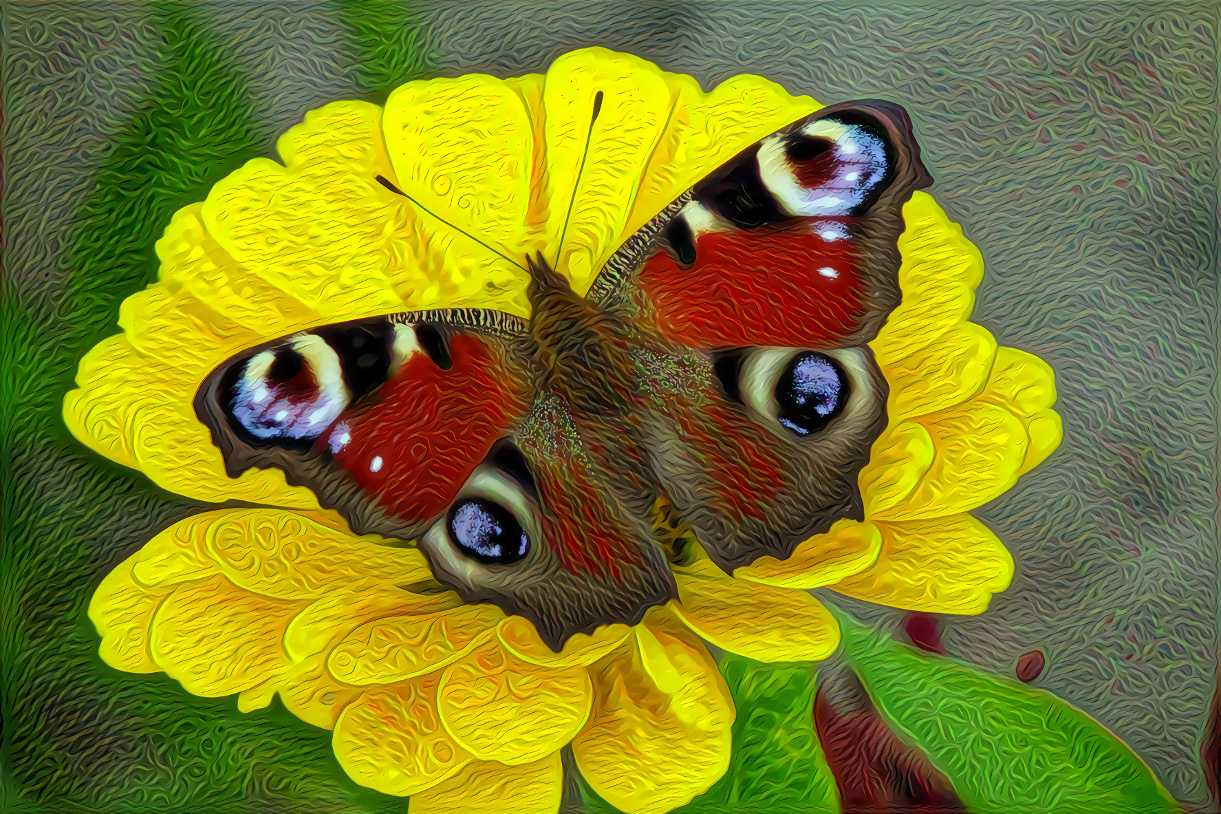 Peacock Butterfly on a Zinnia