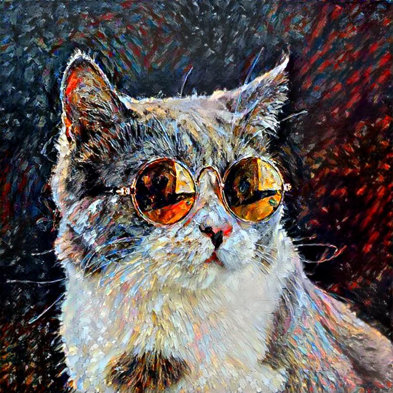 WAW. Tis a CAT WITH SUNGLASSES