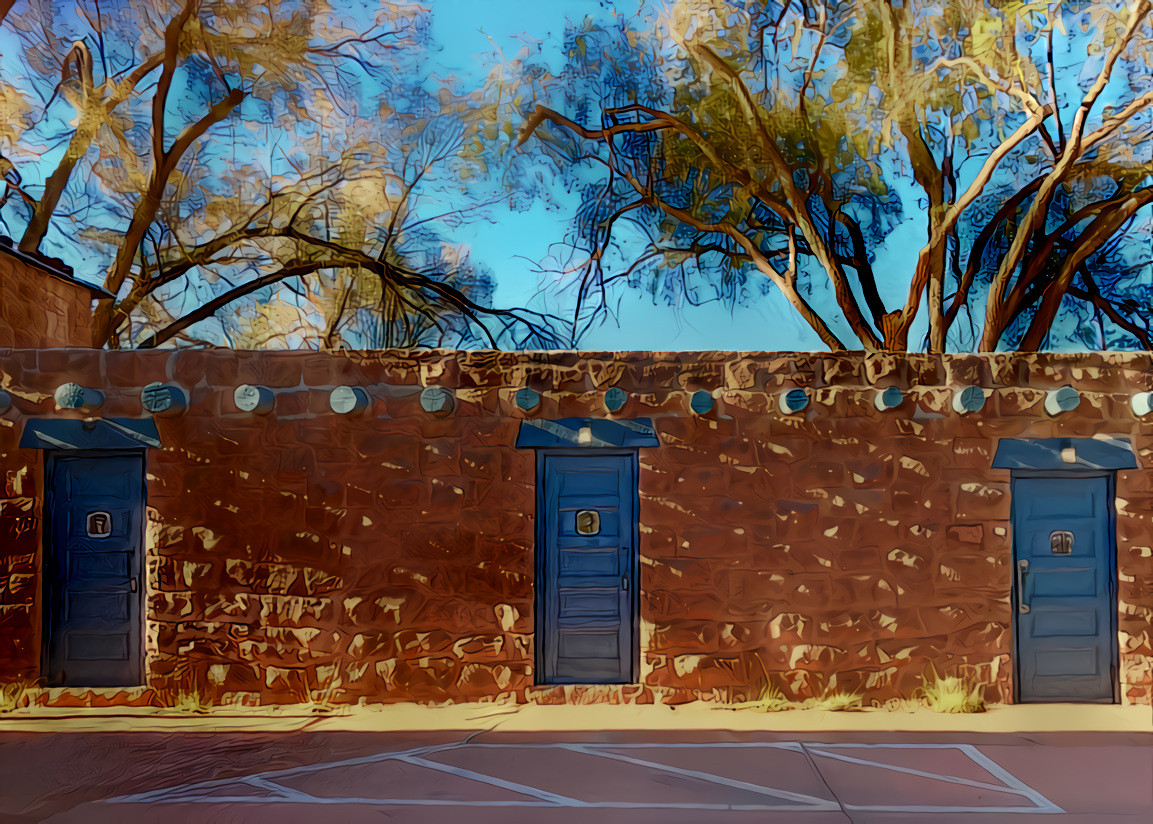 Restrooms, Hubble Trading Post, Arizona.  Source is my own photo.