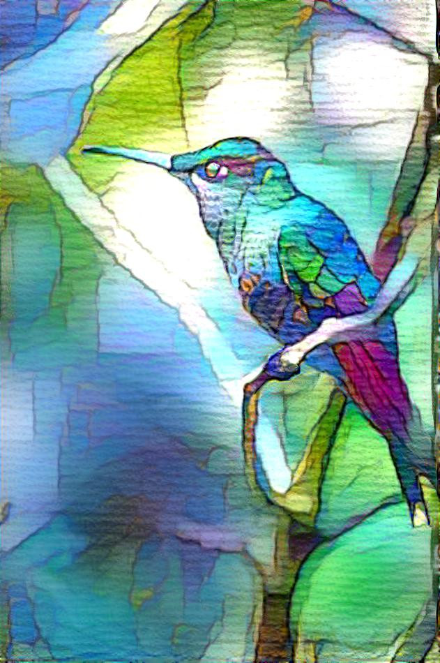 Stained Glass Hummingbird