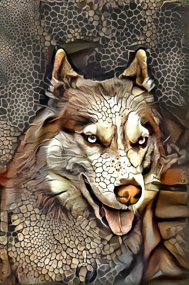 Husky Portrait Deep Dream