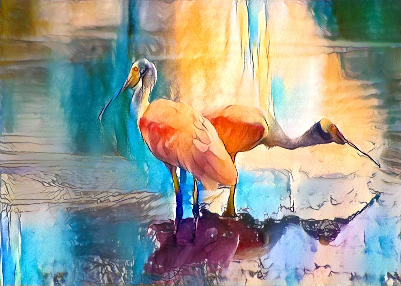 Roseate spoonbills