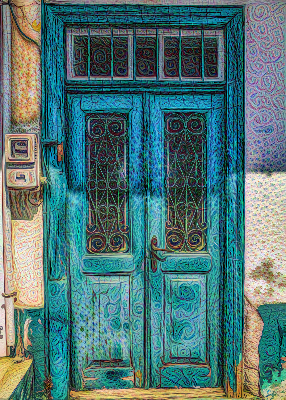 Old Blue Weathered Door