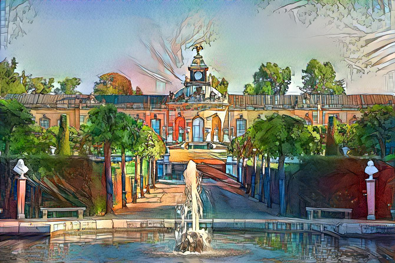 Fountain at Sanssouci Palace 