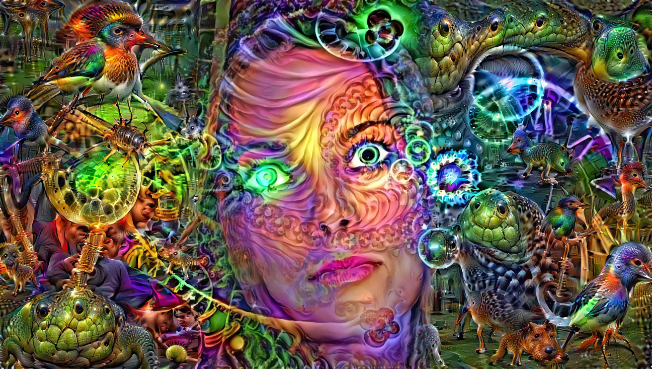 "Deep dreaming" _  source: "Fantasy Portrait Clock" (from pixabay) _ (190408)