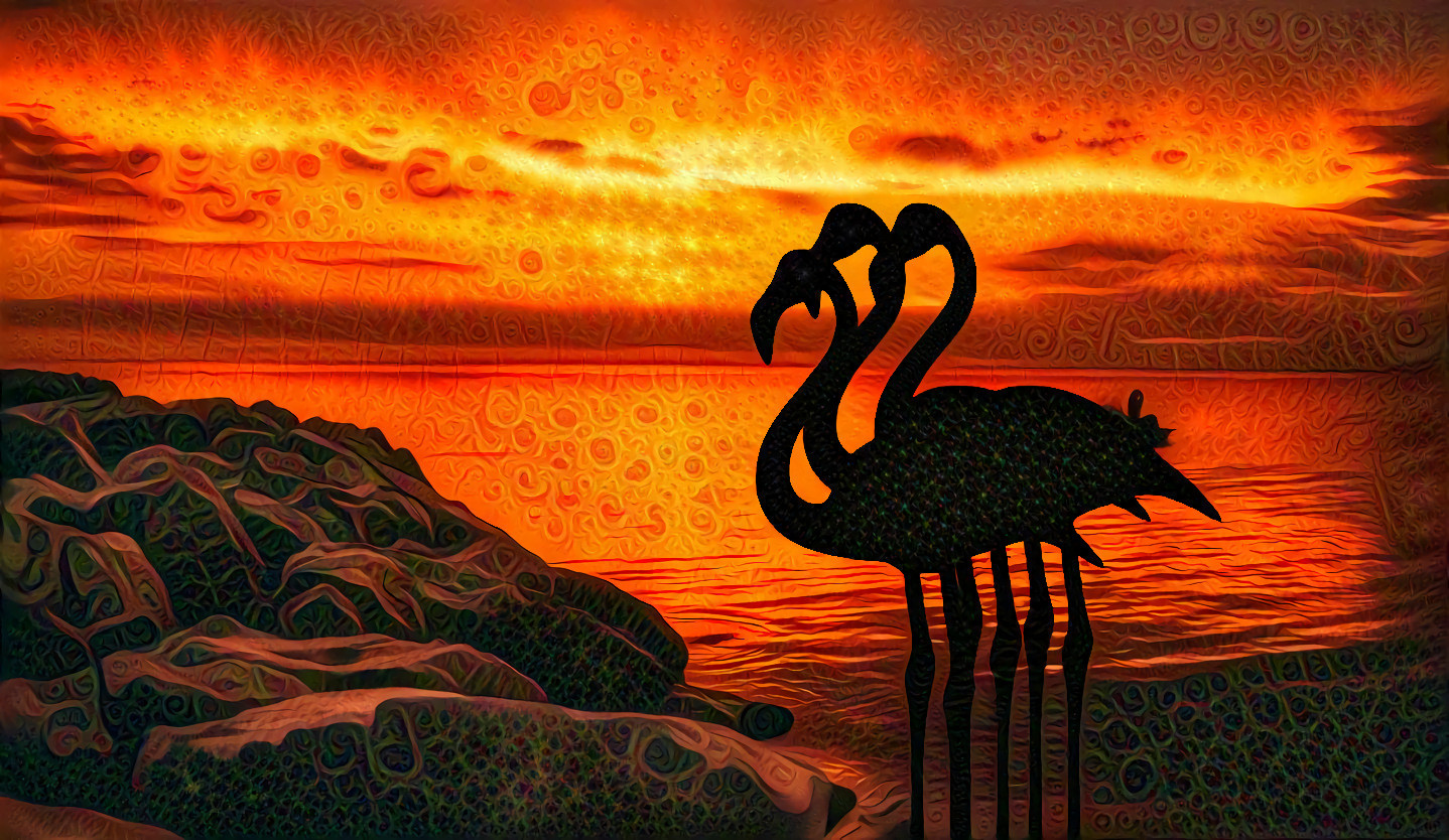 Flaming Sky for the Flamingo Trio