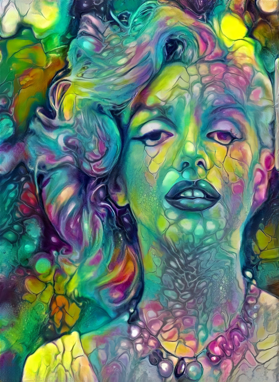 marilyn monroe - aqua, blue, green, psychadelic