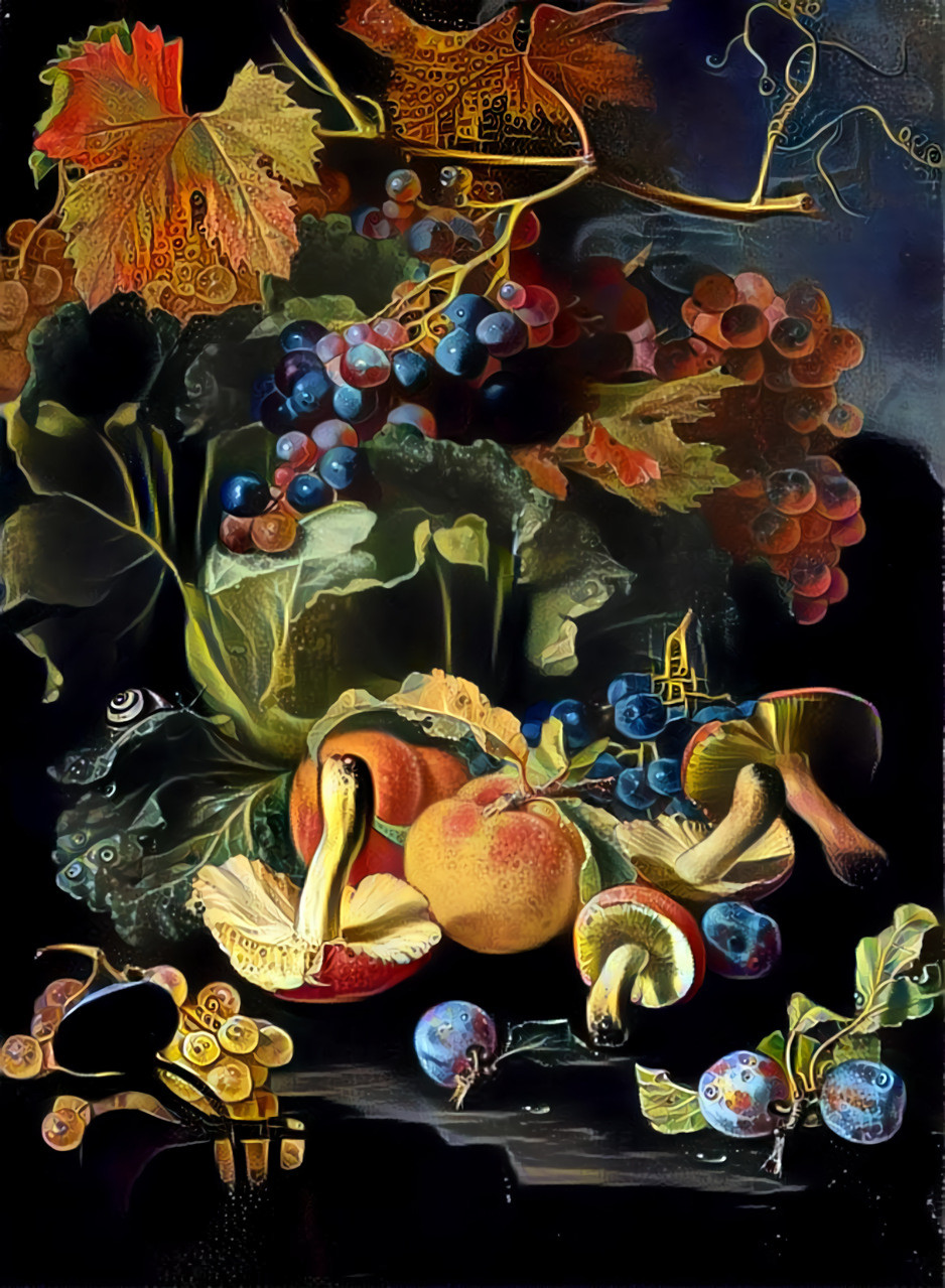 Still Life with Fruit and Mushrooms