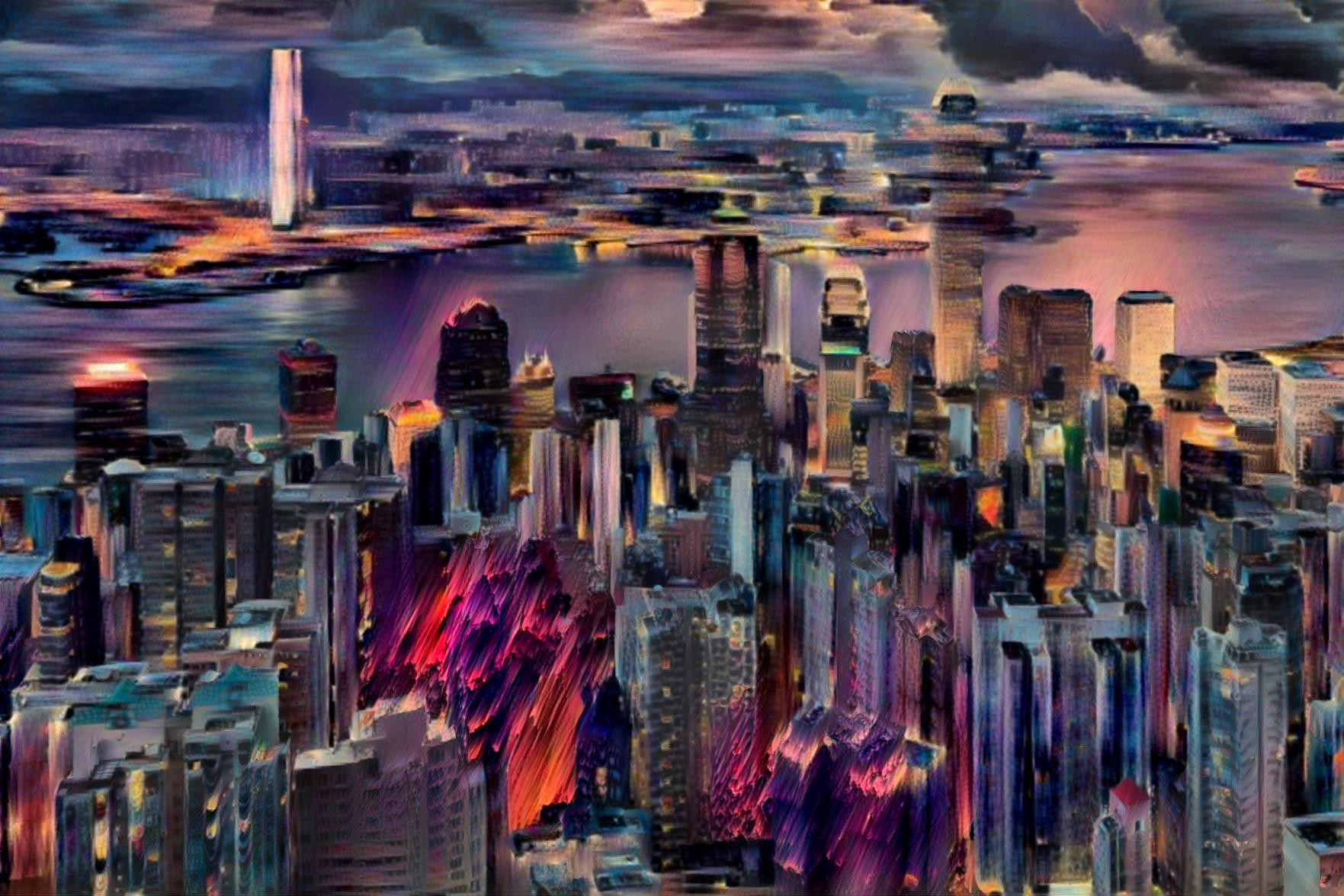 Hong Kong Futuristic Painting