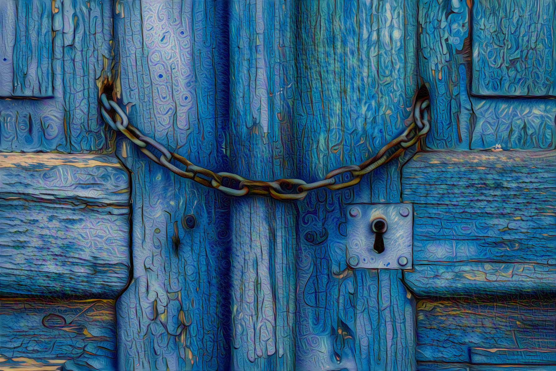 Old Blue Wooden Door