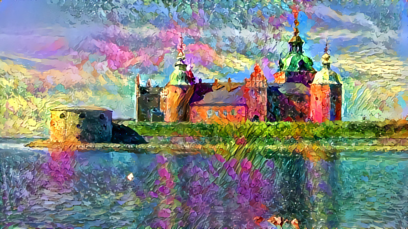 Oil painting of Kalmar Castle