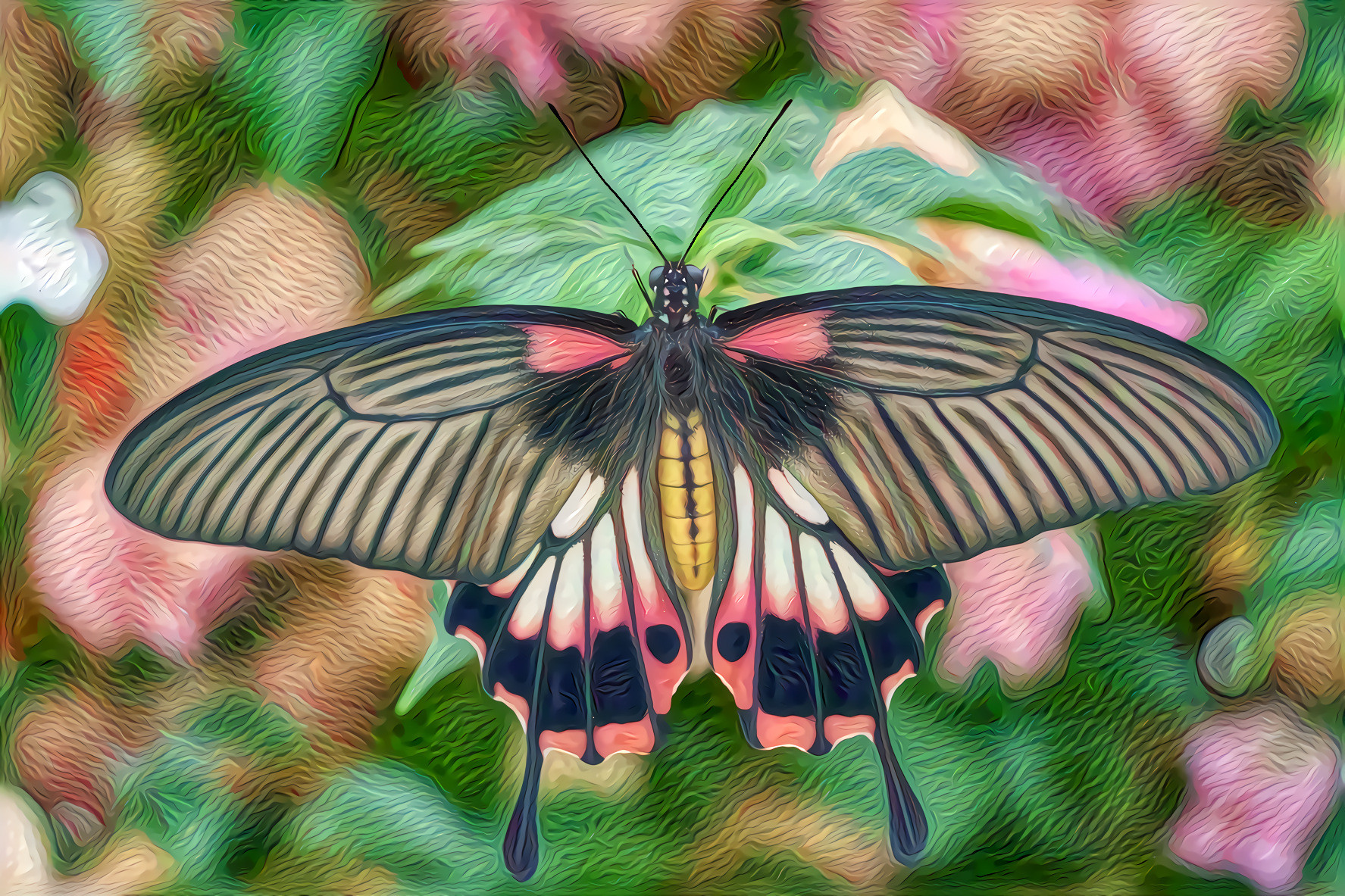 Black and Pink Butterfly