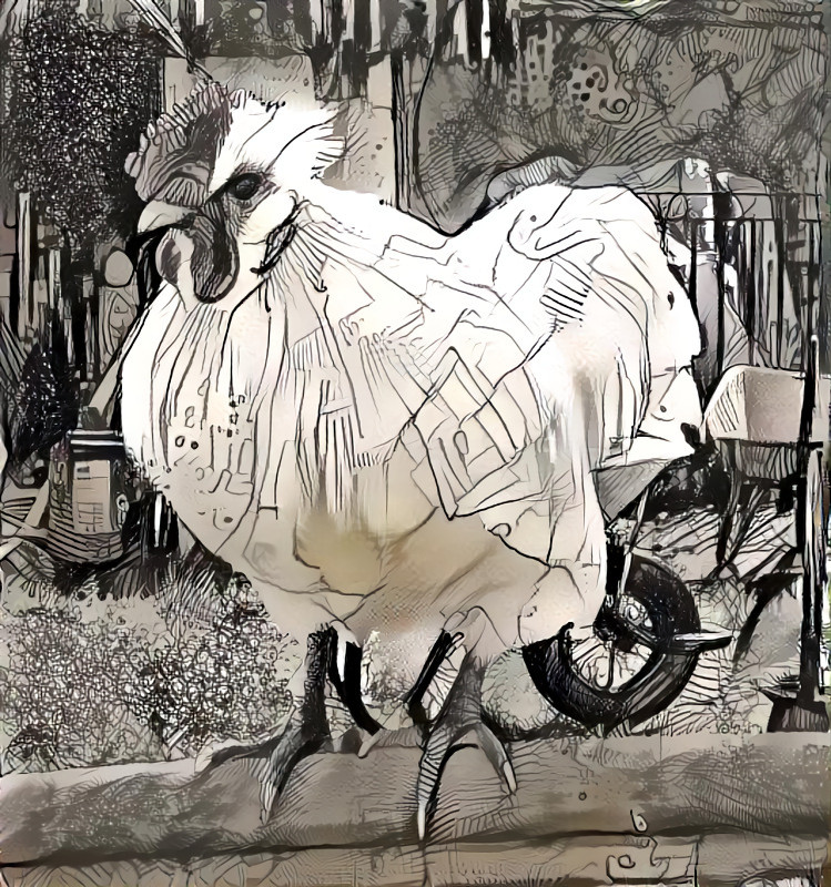 poule noir et blanc