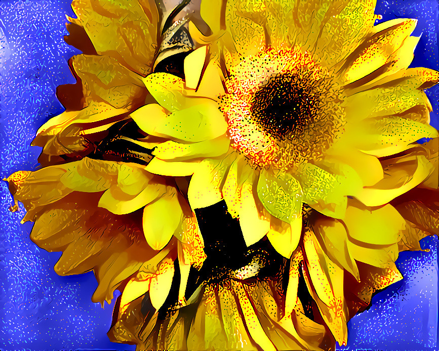 Tournesols à Fond Bleu #2