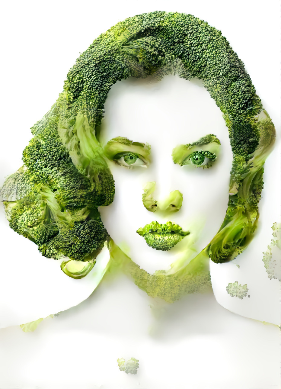 model, made from broccoli