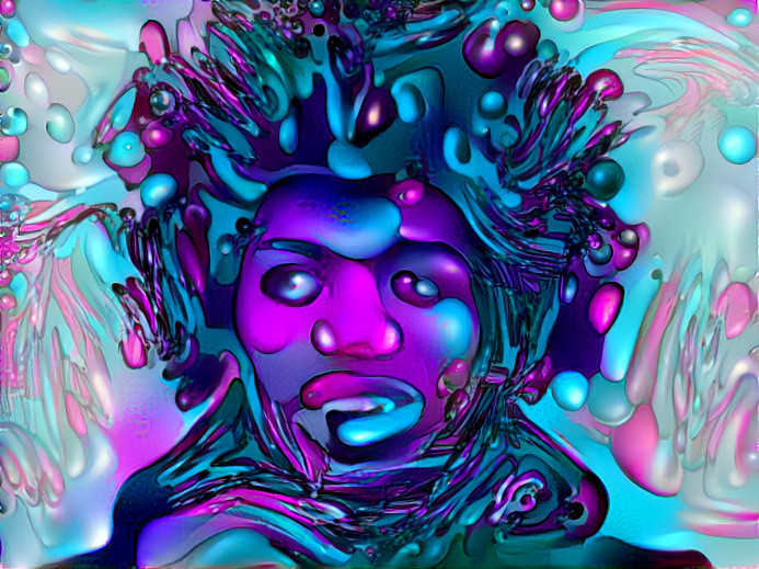 jimi hendrix ~ purple, aqua, blue, blobs