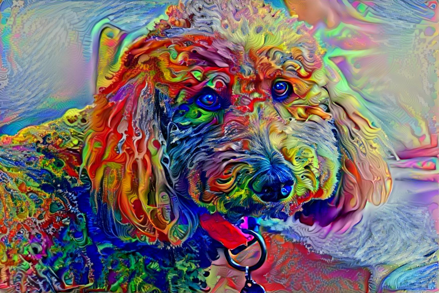 Rainbow Fractal Poodle