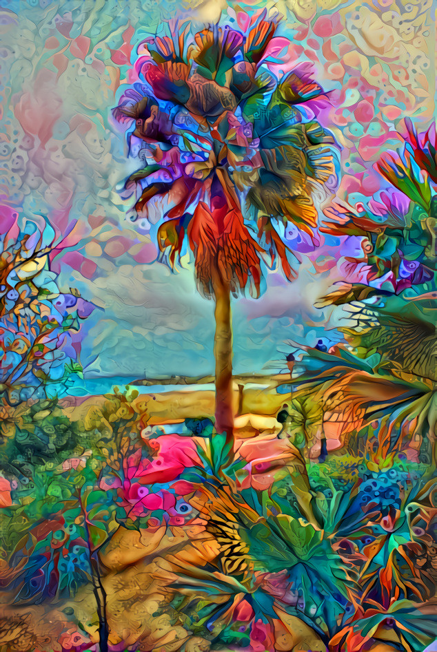 - - -  'Palm Dream'  - - - - - - - - - - Digital art by Unreal - from own photo.