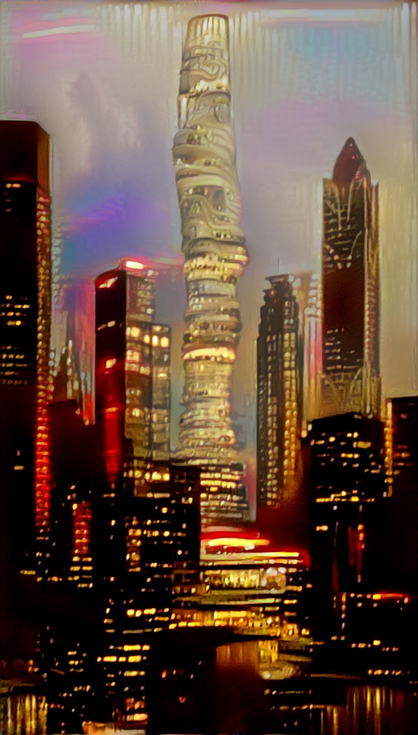 cityscape - dark red and black