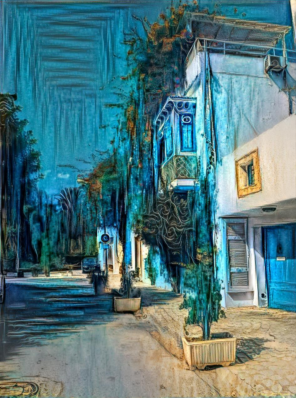 Sidi bou Said   Street in Blue by tyna Geronimi