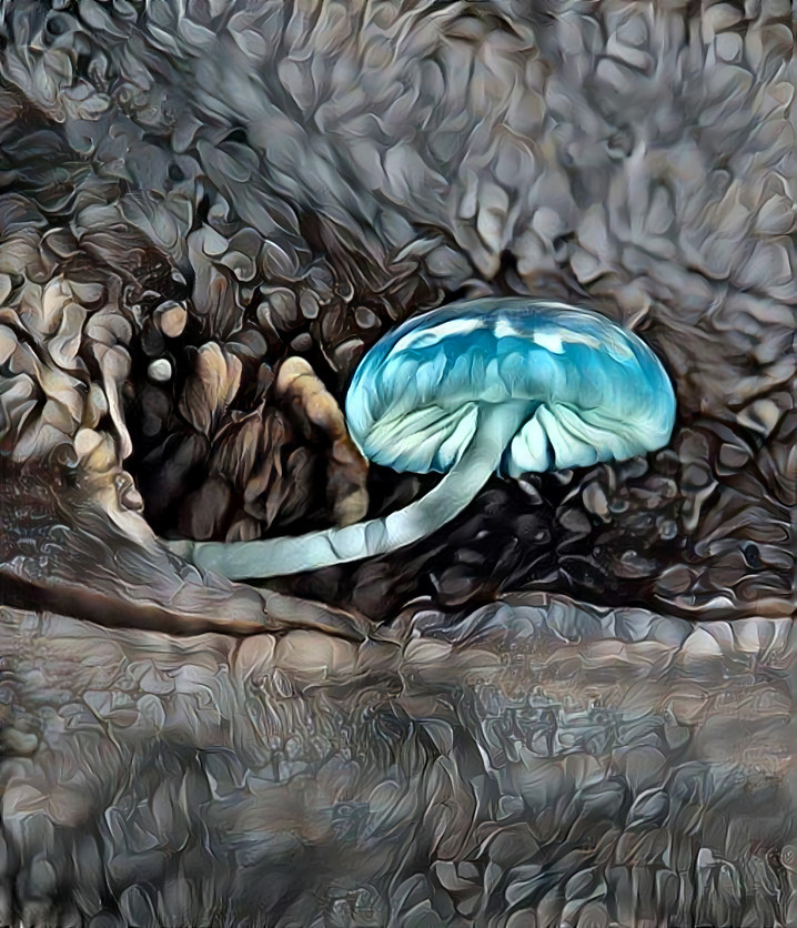 blue mushroom