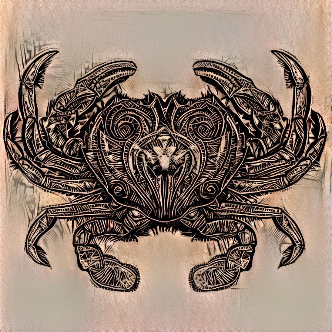 Crab Woodcut