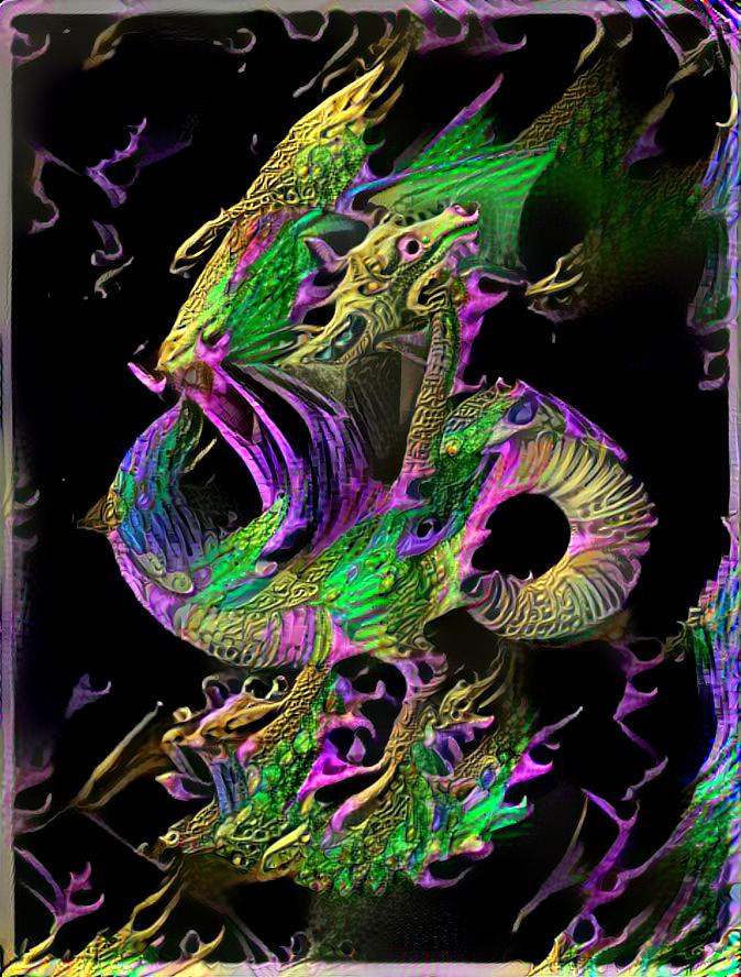 DRAGON - Blacklight Poster by E. C. Escher