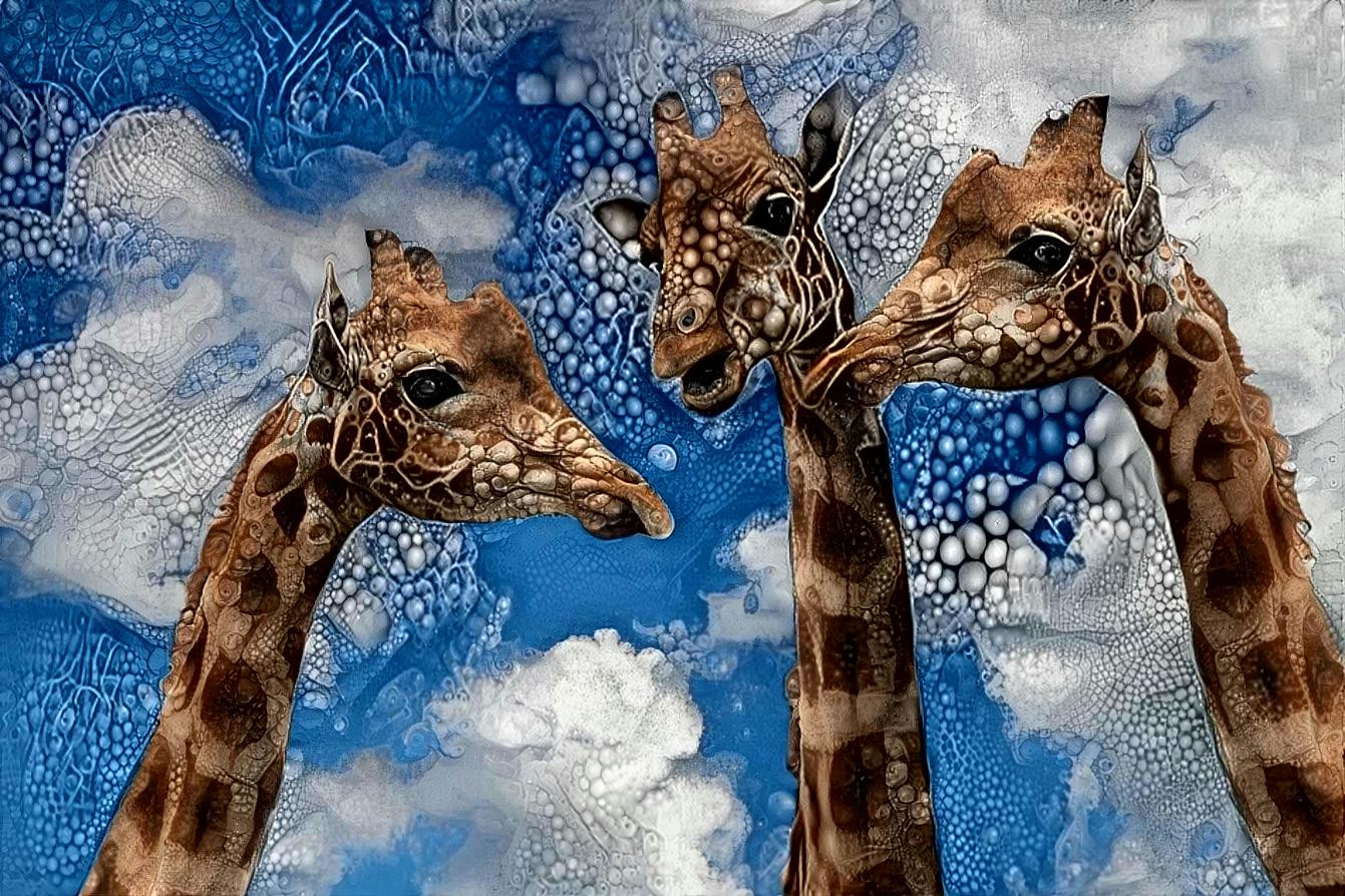 Blue sky and talking giraffes